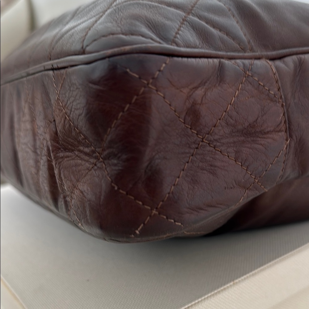 CHANEL Quilted Calf Skin Brown Medium Shopper Tote, Vintage. - Picture 6 of 14